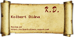 Kolbert Diána névjegykártya